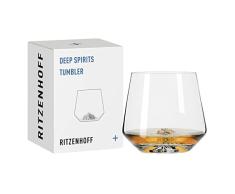 RITZENHOFF 3841001 Vaso de cristal de 400 ml â Serie Deep Spirits NÂº 1 Berg con relieve en la base de cristal, fabricado en Alemania, transparente