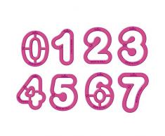 DECORA NÃºmeros Cuadro de Cortador, de plÃ¡stico, de Color Rosa, 5.2 x 2.2 cm, 9 Piezas