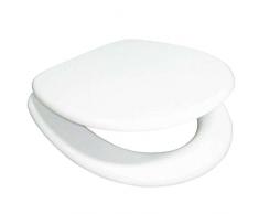 MSV 140720 - Asiento de Inodoro con bisagras de plÃ¡stico, Zinc Blanco/Plateado, 30 x 20 x 110 cm
