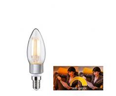 Paulmann 28777 LÃ¡mpara LED filamento, vela, 5Â W, Dim to warm, regulable, fuente de luz, claro, dorado hasta blanco cÃ¡lido 1800-3000Â K E14