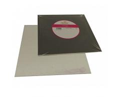 DECORA Bandeja para Tarta, Negro/Plata, cartÃ³n, Negro/Plata, 24 x 24 cm