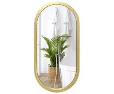 Americanflat Espejo Ovalado en Oro de 30.5x61 - Espejo Ovalado con Marco para BaÃ±o, Sala de Estar, Dormitorio - Marco Moderno Redondeado - Montaje Vertical en la Pared