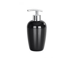 Wenko Cocktail Dosificador Jabón 0.43 L, Poliestireno, Negro, 8x8x17.5 cm