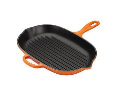 Le Creuset Sartén skillet oval grill de hierro fundido, 32 cm, Apto para todas las fuentes de calor, incluso inducción, Volcanico, 20194320900422
