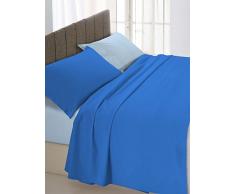 Italian Bed Linen Italiano de Cama Ropa DE Cama Azul Doble 250 x 300 cm