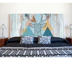 Cabecero Cama PVC ImpresiÃ³n Digital | Ciervo con Triangulos 100 x 100 cm | Cabecero Original y EconÃ³mico