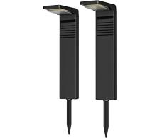 OUSFOT Luces Solares LED Exterior Jardin, 30 LED Foco Solar Exterior Impermeable IP67, Luces Solares con 2 modos de iluminación en el suelo para JardÃn, Patio, Camino- 2PCS