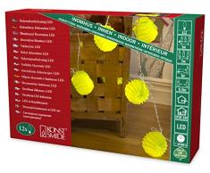 Konstsmide LED guirnalda, papel verde Neon estábamosbajo, 12 diodos de luz blanca cálida, 24 V transformador interno, cable transparente 3191-903