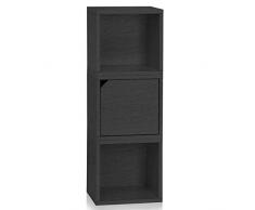 Way Basics Sistema de Almacenamiento 3 en 1 Modular para estanterÃa Connect, harina de Madera Negra (Montaje sin Herramientas y procesamiento cartón zBoard) Pizarra de Papel Reciclado, Talla única