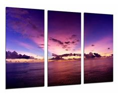 Poster FotogrÃ¡fico Paisaje Atardecer Ocenao, Mar y Cielo Tonos Morados TamaÃ±o total: 97 x 62 cm XXL