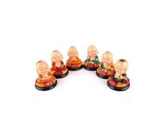 lachineuse Juego de 6 Figuras Bonze Buda – Simbolismo Les 6 Perfections de Buda
