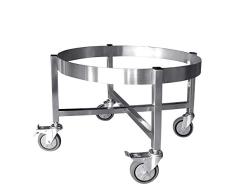 WAS 4452 580 Serie 5200 - Carrito de Transporte con 4 Ruedas giratorias (58 cm de diÃ¡metro, 40 cm de Altura), Color Cromo y nÃ­quel