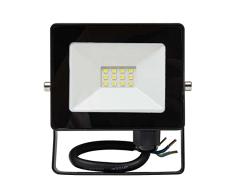 WERKA PRO Proyector plano LED de 10 W para exteriores, iluminaciÃ³n impermeable, resistente a la intemperie, foco exterior seguro, luz blanca, Ã¡ngulo de radiaciÃ³n, 130 Â°, fÃ¡cil instalaciÃ³n