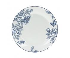 Tognana Olimpia Garden - Juego de 6 platos llanos, porcelana, azul, 6 unidades