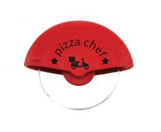 Fackelmann Cortador de Rueda de Pizza, Acero, Rojo/Plata