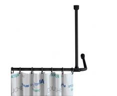 Wenko 23566100-Soporte para Barra de Ducha Universal, 57 cm, Color Negro