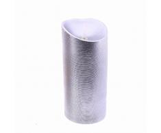 Vela decorativa LED plateada aroma vainilla presentaciÃ³n premium