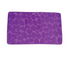 MSV Alfombra de BaÃ±o de Espuma, DiseÃ±o Piedras, Microfibra, Violeta, 50x80x1 cm