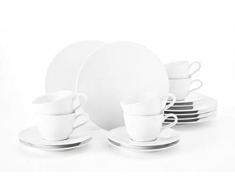Seltmann Weiden Fashion weiÃ 18 Piezas | Set para 6 Personas | Serie Life Blanco | Servicio Incluye Cada 6 Plato de Desayuno, Taza, platillo de cafÃ©