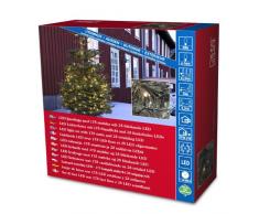 Konstsmide 3613-140 - Guirnalda de micro LED (200 diodos de luz blanca cálida, varias funciones, transformador exterior 24 V, 12 W, cable negro)