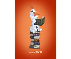 Komar Disney Wandbild Von Frozen Olaf Reading | Kinderzimmer, Babyzimmer, Dekoration, Kunstdruck | ohne Rahmen | WB068-50x70 fotomural, carbÃ³n