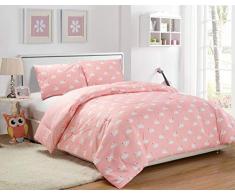 Lala + Bash Chenia Swans-Juego de edredÃ³n de 2 Piezas, Pretty Pink, Cama Individual