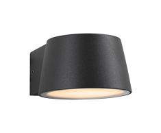 Paulmann 94713 Aplique LED Capea Respetuoso con los Insectos IP44 96x128mm 2200K 6W 550lm 230V 98Â° Negro, Aluminio, luz Dorada, lÃ¡mpara de Pared, 6 W, Antracita
