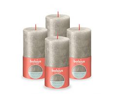 BOLSIUS - Vela rÃºstica brillante de pilar - ChampÃ¡n - 13 cm - Paquete de 4 - No gotea - Velas perfumadas