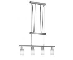 Trio Serie 8714 - Lámpara colgante para interior con 4 luces, E14, LED, 4 W, 310 lm, 3000 K, color níquel mate
