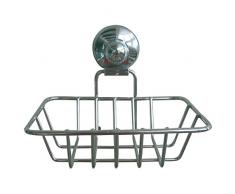 MSV JABONERA Super VENTOSAS, Acero, Cromado, 14x11.7x11.5 cm