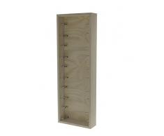 Expovinalia EX9111 Botellero Mural, Capacidad 10 Botellas, Madera, Blanco, 56x12x105 cm