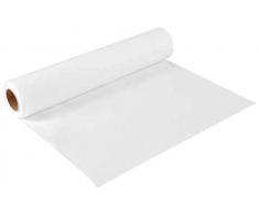 Viphome Camino de Mesa Efecto Tela 30Â x 720Â cm, Blanco, 30 x 720