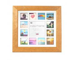 Inov8 16 x 40,64 cm Insta-Frame Catherine Marco para Instagram 13/DE Estampado a Cuadros de Fotos con paspartú Blanco y Negro con Borde, Madera de Pino