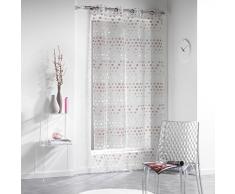 Douceur d Interieur 140 x 240 cm), diseño de flores, Jacquard Vitaly Anillos de cortina de organza, color marrón choco