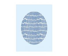 Komar Wandbild Von Shelly Patterns Blue | Poster, Bild, Wohnzimmer, Schlafzimmer, Dekoration, Kunstdruck | ohne Rahmen | P037E-40x50 fotomural, WeiÃ, Blau