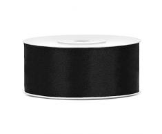 Cinta negra de doble satÃ©n de 25 mm, cinta para boda, bautizo, Navidad, AÃ±o Nuevo, idea de regalo, bombonera, rollo de 25 metros
