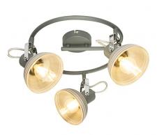 Globo Daisy - Lámpara de techo (metal), diseño de margarita, color gris