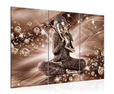 Runa Art 505431a - Cuadro de pared (120 x 80 cm, lienzo de fieltro, tamaño XXL, 3 piezas, fabricado en Alemania, listo para colgar), diseño de Buda