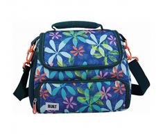 Built Lonchera aislada con diseño de los tropicos, poliéster, Verde Azulado/Azul, 11.5 x 17 x 24 cm