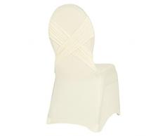 CV Linens 11089us Funda de Silla de Spandex con Espalda Cruzada | Marfil | 1 Pieza