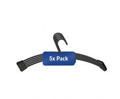 Maul Juego de 5 Perchas de Metal para Chaquetas, 46 cm de Ancho, duraderas, Resistentes, de Acero con Recubrimiento de Polvo, Color Negro