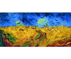 Legendarte P-278 Cuadro Trigal con Cuervos. Impresión Digital sobre Lienzo. Pintura de Vincent Van Gogh, Multicolor, 50x100