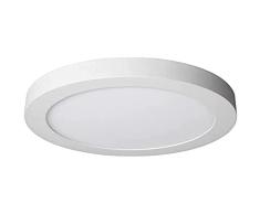 BÂ·LED BARCELONA LED Downlight Panel Superficie Circular Redonda 18W 100lm Plafon Redondo Para techo y Pared Color Blanco FrÃ­o 3000K Angulo 120 IP40 OPAL Aluminio 225 40Hmm, B1230-B-18W-BC