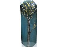 DRW Cuadro Estilo Lienzo con Bastidor de Madera con un árbol Abstracto y Fondo Azul