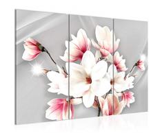 Runa Art 208231c - Cuadro de pared (120 x 80 cm, lienzo de fieltro, formato XXL, 3 piezas, fabricado en Alemania, listo para colgar), diseÃ±o de magnolias