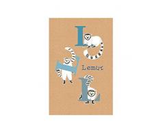 Komar Wandbild Von ABC Animal L | Poster, Bild, Wohnzimmer, Schlafzimmer, Dekoration, Kunstdruck | ohne Rahmen | P036L-30x40 fotomural, carbÃ³n
