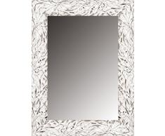 Lienzos Levante Espejo Decorativo baño/recibidor, Madera, Blanco y Plata, 118 x 78 cm.