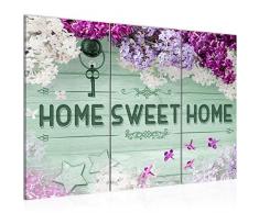 503731b - Imagen de Home Sweet Home (120 x 80 cm, lienzo de fieltro, tamaño XXL, 3 piezas, fabricado en Alemania, listo para colgar), color verde