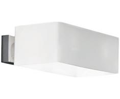 Ideal Lux BOX AP2 Apto para uso en interior G9 40W Blanco iluminación de pared - Lámpara (Cepillado, Rectángulo, 2 bombilla(s), 40 W, G9, Blanco)