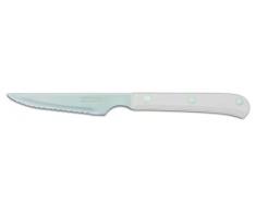 Arcos Cuchillo Chuletero Hoja Serrada de Acero Inoxidable Nitrum Mango Polioximetileno, Blanco, 115 mm